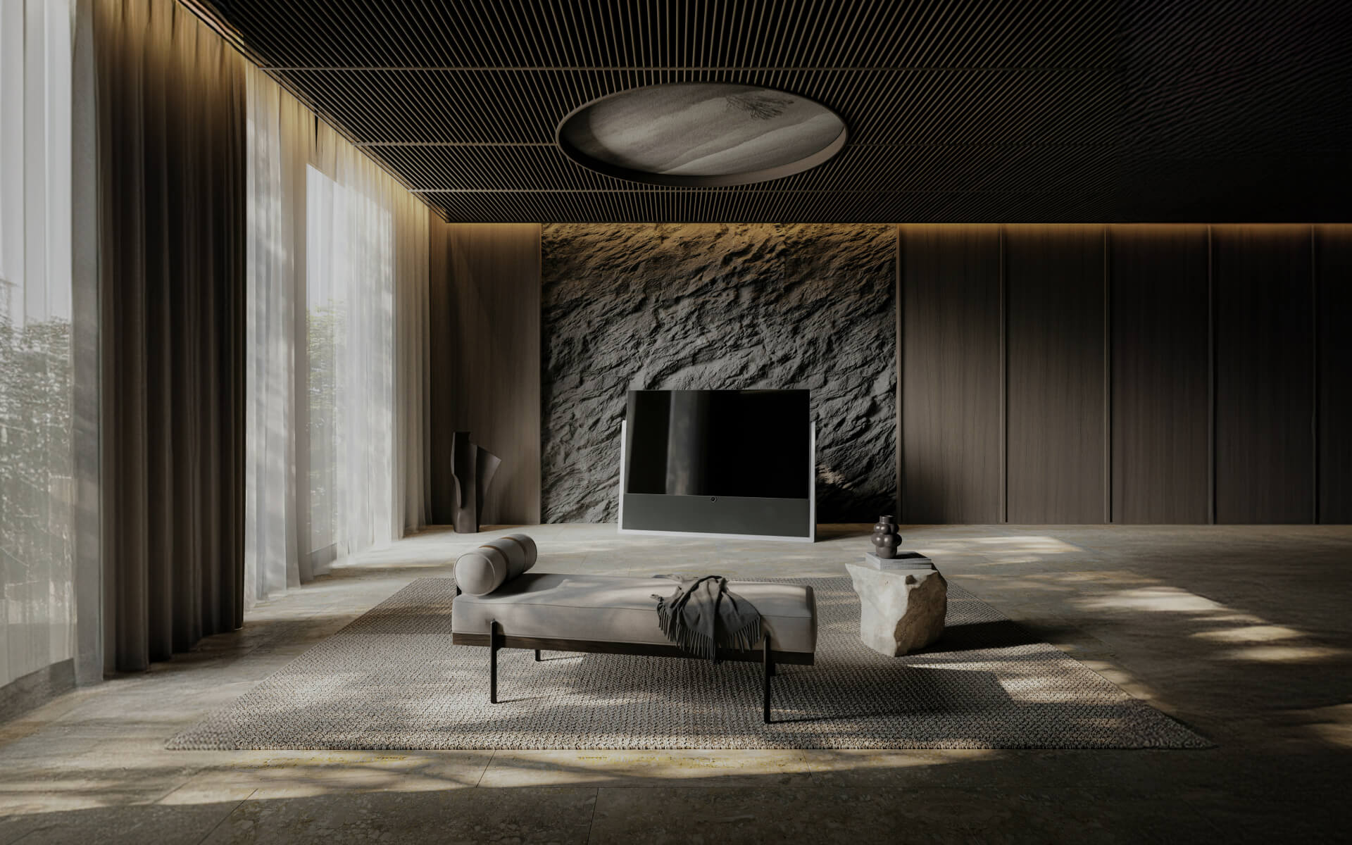 Painéis decorativos Korevo aplicados em espaço moderno